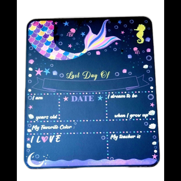 MERMAID First/ Last Day School Board 10" x 12" Double Sided Board NEW - Picture 1 of 2